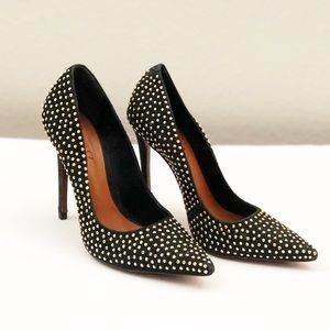 Schutz Black Suede 👠 w/gold studs Size 6B